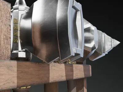 3 Beautiful Medieval War Hammers 3D Model Collection