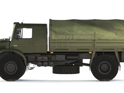 Mercedes-Benz Zetros 1833 tarpaulin body 2008 3D model
