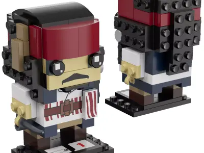 Lego BrickHeadz - 41593 Captain Jack Sparrow 3D model