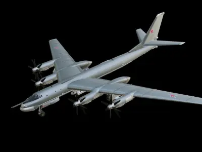 Tupolev Tu-95 Low-poly 3D model