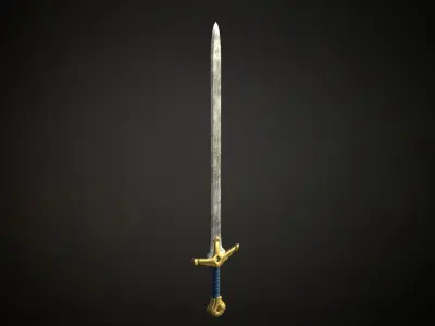 Medieval Paladin Fantasy Sword Low-poly 3D model