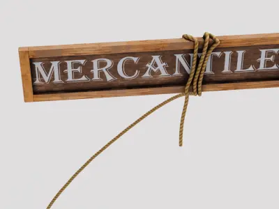 Shop sign Low-poly 3D model