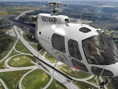  AS-350 California Highway Patrol Animated Low-poly 3D model