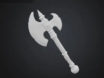 Enchanted battle axe Low-poly 3D model