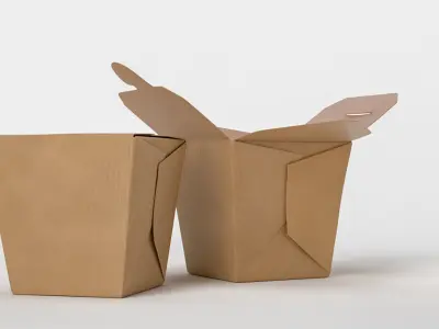 3D Chinese wok box package model 3D model