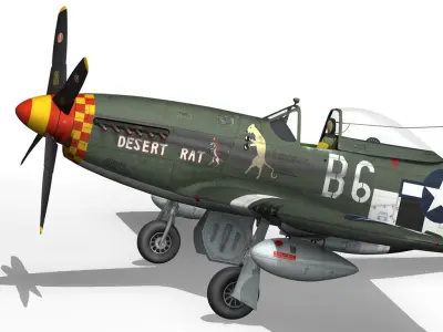 North American P-51D Mustang - Desert Rat 3D model