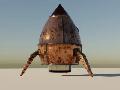 Rocket Comic Metalness Low-poly 3D model