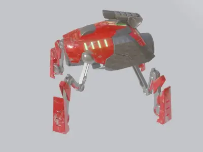 Battle Mech robot Low-poly 3D model