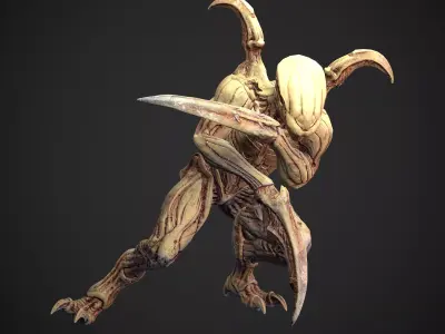 Alien Hunter  -  Enemy 3D Horror Character Game Ready Low Poly Low-poly 3D model