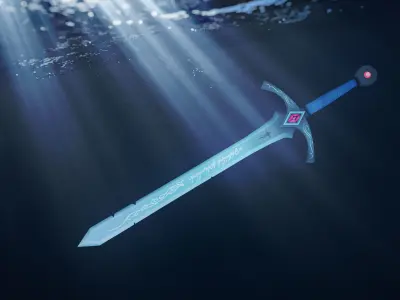 Sword with light Free low-poly 3D model