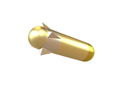 Cartoon Missile v1 003 Low-poly 3D model