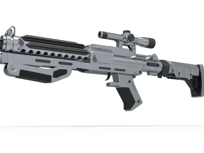 Captain Phasma Blaster rifle F-11D Star Wars The Force Awakens 3D model