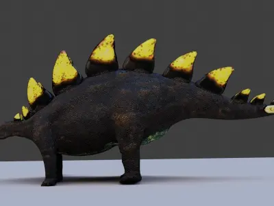 Stegosaurus dinosaur Low-poly 3D model