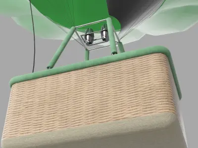 Rabbit Hot Air Balloon Low-poly 3D model