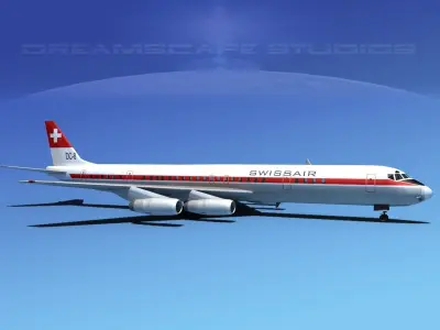 Douglas DC-8-63 Texair 3D model