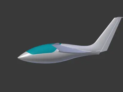 Genesis 2B flying wing sailplane 3D model