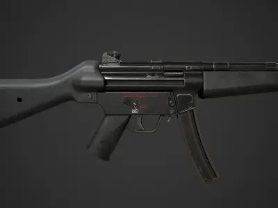 MP5A2 gun Low-poly 3D model