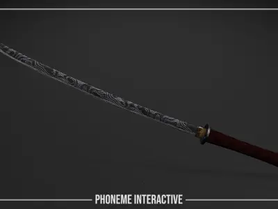 Katana - Realistic Game Ready Japanese Sword with 4K PBR Low-poly 3D model