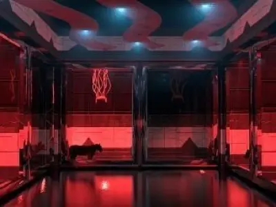 Futuristic prison in military base for The Shifters of 2040 Low-poly 3D model