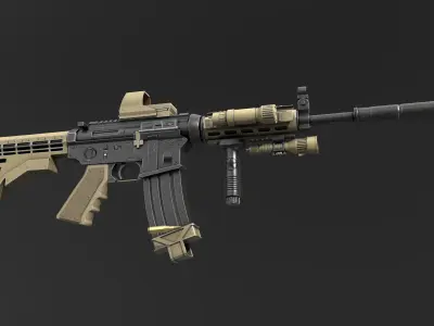 M4A1 3D Model ar - rifle Low-poly 3D model