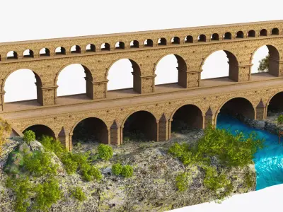 Pont du Gard 3D model