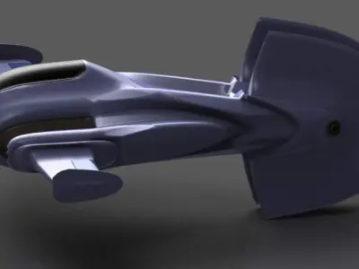 Aquajet futuristic fighter jet 3D print model