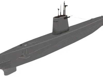 Modern Military Submarine 3D model