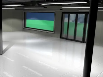 Empty Store Front Low-poly 3D model