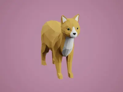 Stylized Cat Free low-poly 3D model