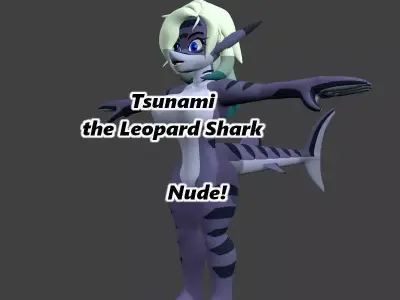 Tsunami the Leopard Shark NUDE no rigging Low-poly 3D model