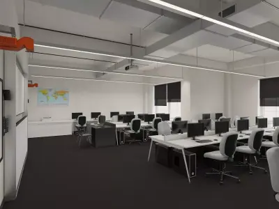 Computer Laboratory Classroom Interior Scene 3D model