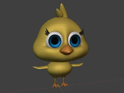 3D CHICK Low-poly 3D model