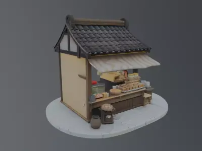 asian food vendor Free 3D model