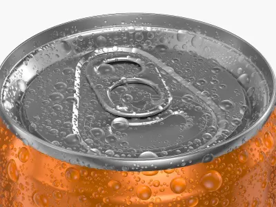 Slim Soda Can With Droplets 250ml 3D model