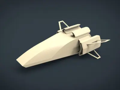 5 SpaceShip Collection 02 Low-poly 3D model