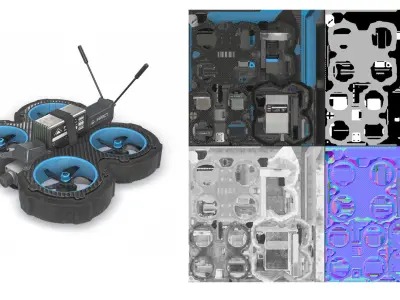 Drone L1 Low-poly 3D model