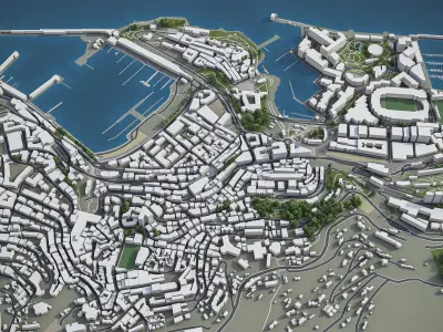 Monaco - city and surroundings 3D model