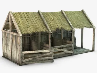 Wooden stable 3D model
