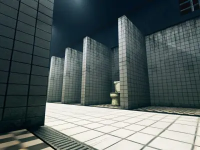 3D Scene of Public Bathroom 3D model