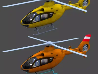 H145 Light Twin Airbus Low-Poly  Low-poly 3D model