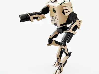 MILITARY DROID K-800 Rigged for Unreal Engine - Unity - MIXAMO 3D model