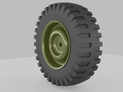Printable Willys Jeep Wheel 3D print model
