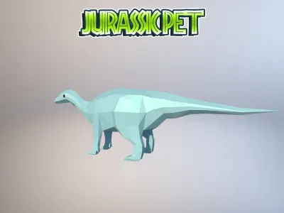 Iguanodon bernissartensis Low-poly 3D model