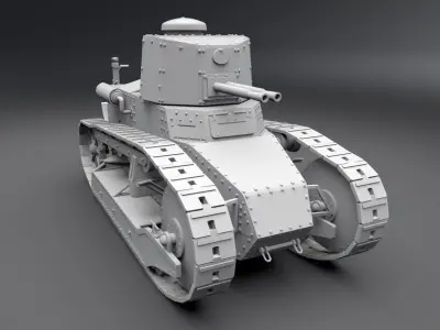 Fiat 3000 scale model 3D print model