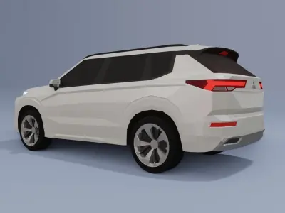 Mitsubishi Outlander low poly 3D model Low-poly 3D model