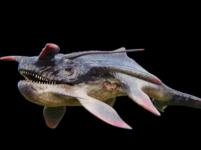 Alien Whale Creature Low-poly 3D model