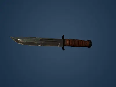 Ka-Bar Military Knife 3D Model Game Ready Low-poly 3D model