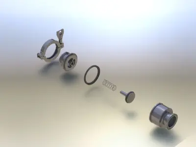 Sanitary check valve 1- - Vlvula sanitria 1- Free 3D model