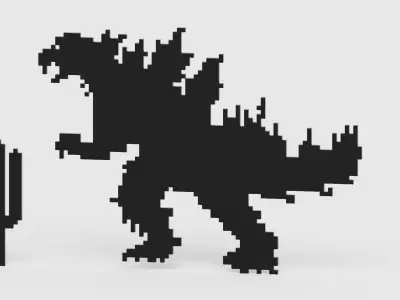 Pixel Dinosaur Pack Low-poly 3D model