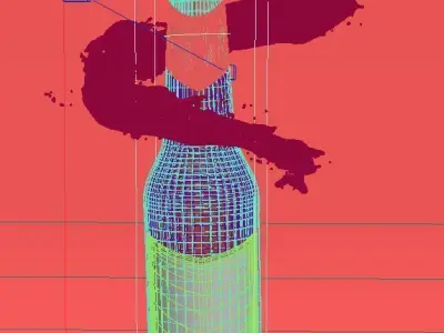 Animated Water plash spiral 3D model